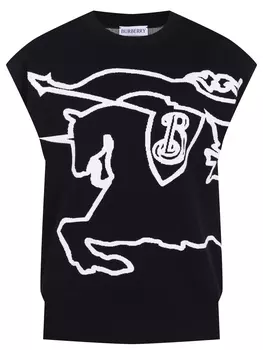 Жилет хлопковый с принтом BURBERRY