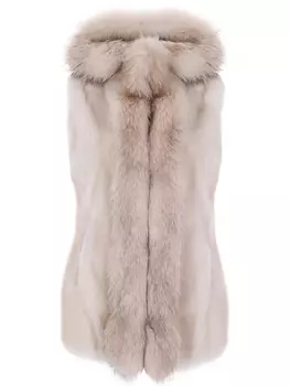 Жилет комбинированный с мехом норки и лисы