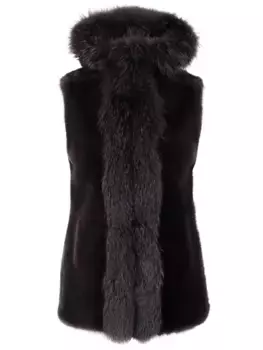 Жилет комбинированный с мехом норки и лисы