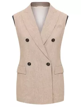 Жилет льняной BRUNELLO CUCINELLI