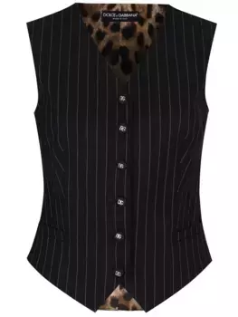 Жилет шерстяной в полоску DOLCE & GABBANA