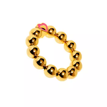 Браслет A Pink Heart Among Spheres Gold Bracelet