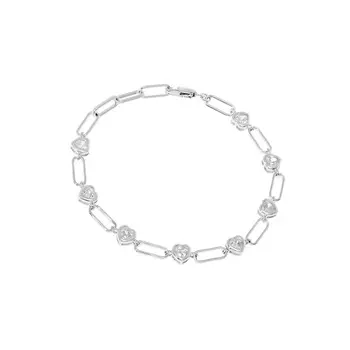 Браслет Amazing Silver Heart Bracelet - Crystal