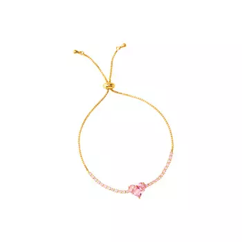 Браслет Broken Frozen Pink Heart Bracelet - Gold