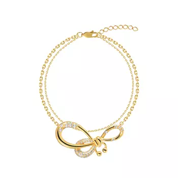 Браслет Crystal Pierced Bow Bracelet - Gold