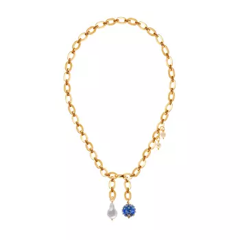 Цепь Golden Transformer Chain with Blue Murano Bead and Pearls Necklace