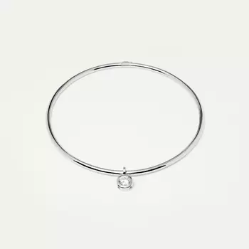 Чокер Silver Rigid Frame Necklace – Clear Round