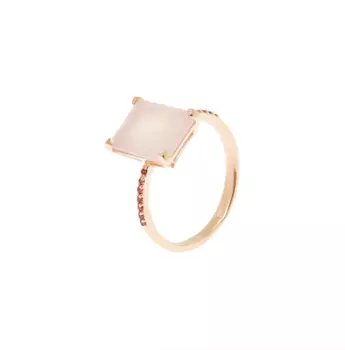 Кольцо Baguette Rose Quartz Gold Ring