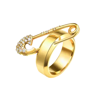 Кольцо Crystal Pin Ring - Gold