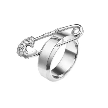 Кольцо Crystal Pin Ring - Silver