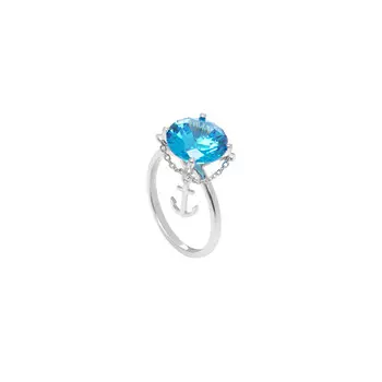 Кольцо Crystal Round Anchor Ring - Blue