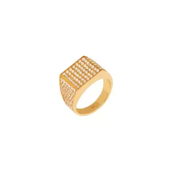 Кольцо Crystal Square Signet Ring – Gold