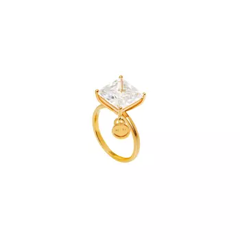 Кольцо Crystal Square Smile Ring