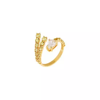 Кольцо Double Crystal Embrace – Light Green