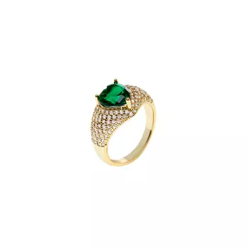 Кольцо Emerald Crystal Heart Ring