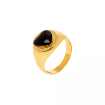 Кольцо Gold Black Heart Ring