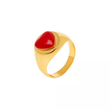 Кольцо Gold Red Heart Ring