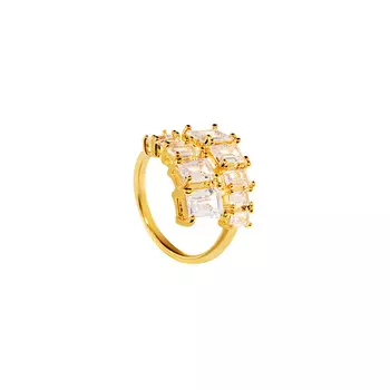 Кольцо Golden Double Ring With Crystals