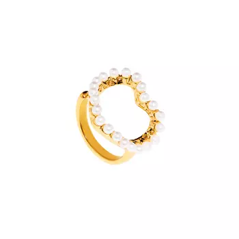 Кольцо Golden Heart Ring With A Pearl Necklace