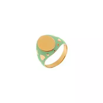 Кольцо Lovely Enamel Signet Ring – Light Green
