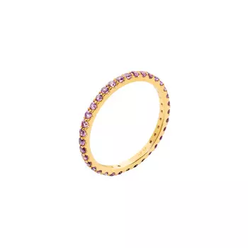 Кольцо Pave Tiny Ring - Gold Amethyst