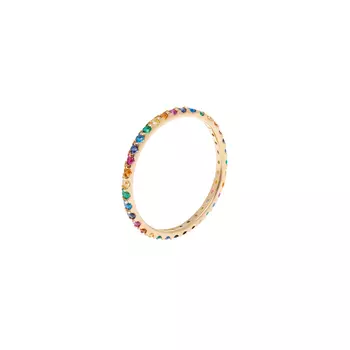 Кольцо Pave Tiny Ring – Gold Rainbow