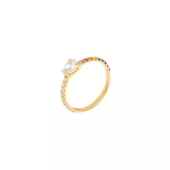 Кольцо Pear Ring – Gold Rainbow