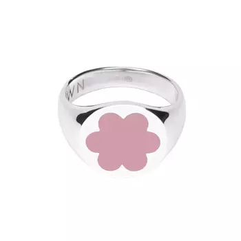 Кольцо-печатка Silver Forget-Me-Not Ring – Pink