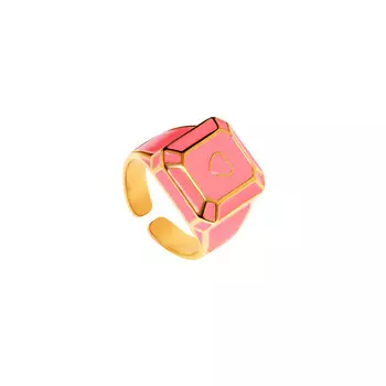 Кольцо Pink Signet Ring With A Heart