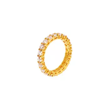 Кольцо Round Crystal Ring - Gold