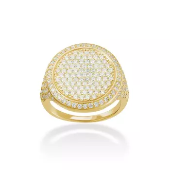 Кольцо Signet Ring With Zirconites - Gold