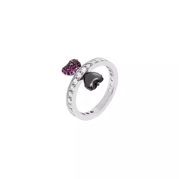 Кольцо Silver Stay With Me Ring - Black Fuchsia
