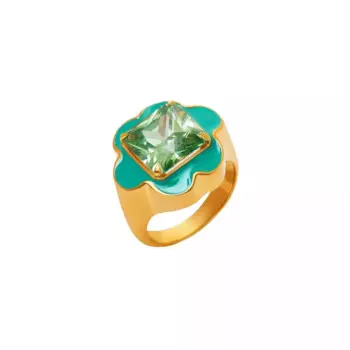 Кольцо Stern Flower Ring - Green