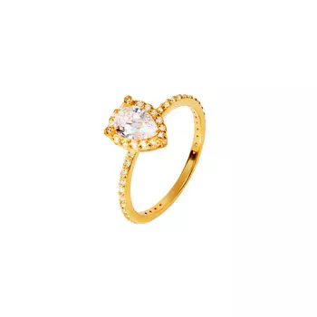 Кольцо The Gold Pear Ring - Crystal