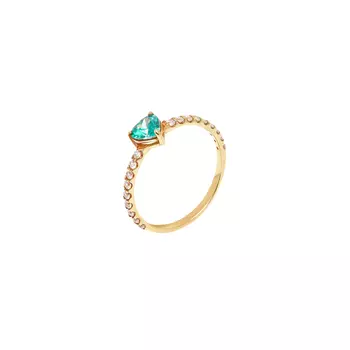 Кольцо Tiny Heart Ring – Green