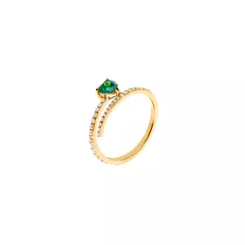 Кольцо Twisted Heart Ring – Green
