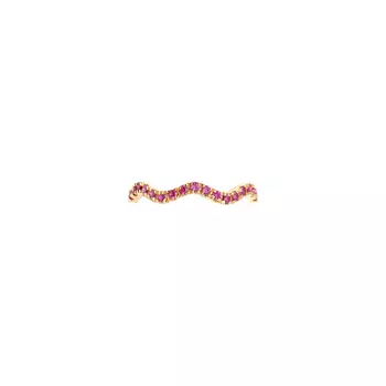 Кольцо Wave Pave Ring – Gold Fuchsia