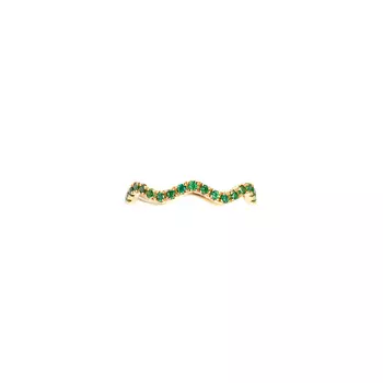 Кольцо Wave Pave Ring – Gold Green