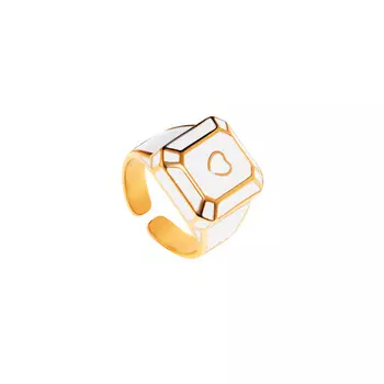 Кольцо White Signet Ring With A Heart