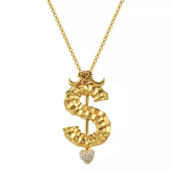 Колье Angry Dollar Necklace - Gold