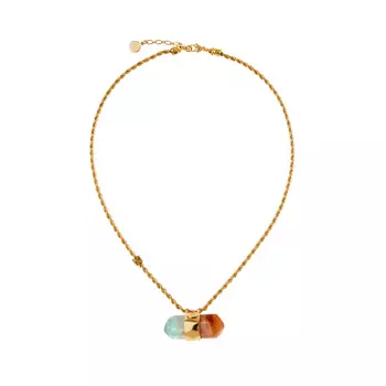 Колье Aventurine Necklace Gold - Red Jasper & Amazonite