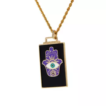Колье Big Eye Khamsa Necklace - Purple