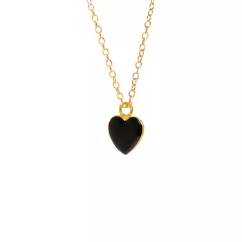 Колье Black Heart Skinny Chain Necklace
