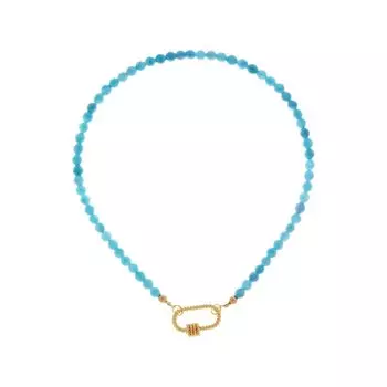 Колье Carabiner Gold Turquoise Necklace
