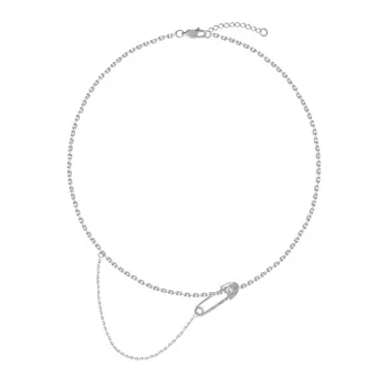 Колье Crystal Pin Necklace - Silver