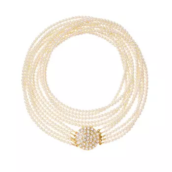 Колье Double Wrap Majorka Pearl Necklace Whith Glass Crystal