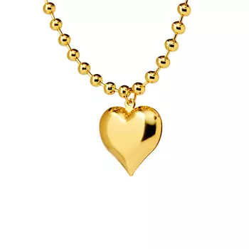 Колье Gold Chain Of Balls Necklace - Heart