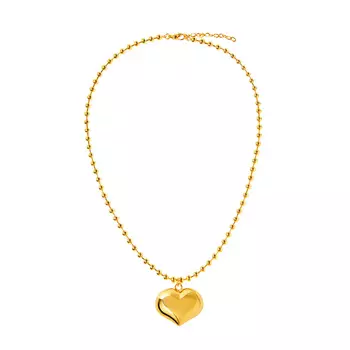 Колье Gold Chain Of Balls Necklace - Big Heart