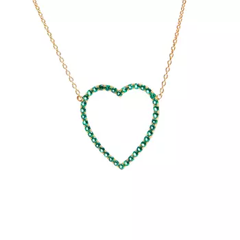 Колье Gold Heart Necklace – Green