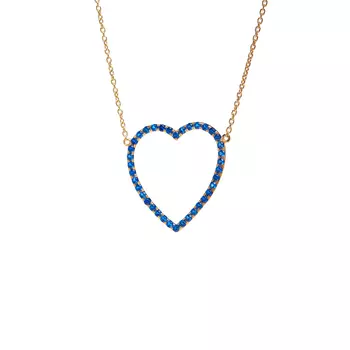 Колье Gold Heart Necklaces - Dark Blue